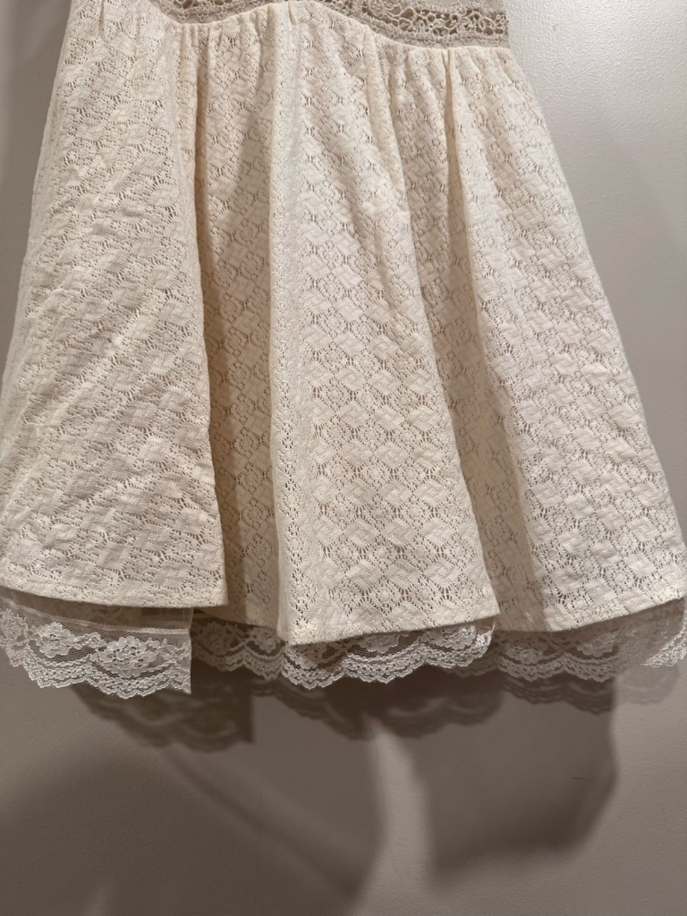 Free People Victoria Ivory Lace Mesh Sheer Sleeveless Mini Dress Lace Size 4 NWT - Picture 9 of 16